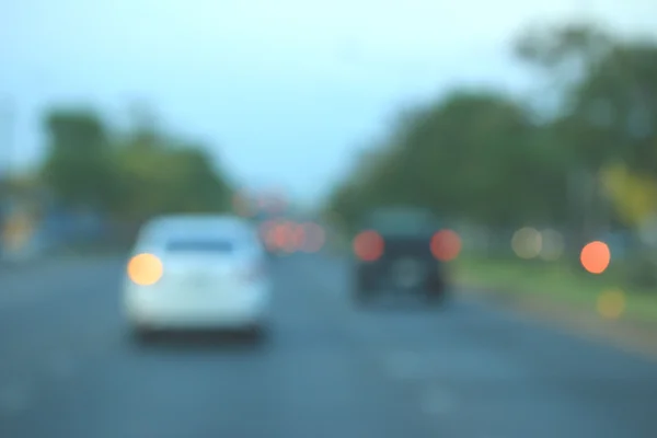 Wazig van auto in de stad — Stockfoto