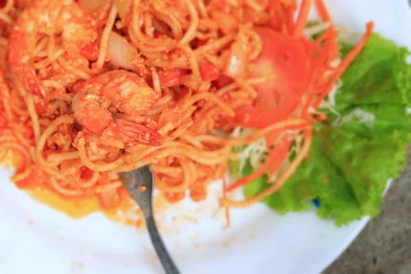 Spaghetti udang — Stok Foto