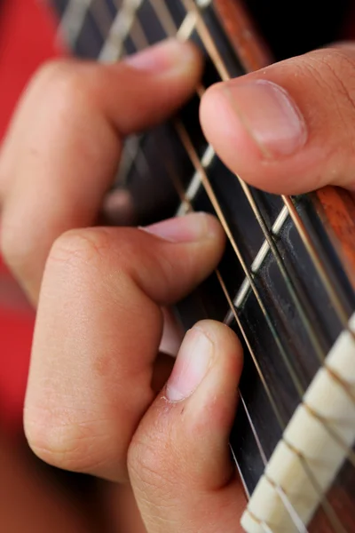 Playing the guitar