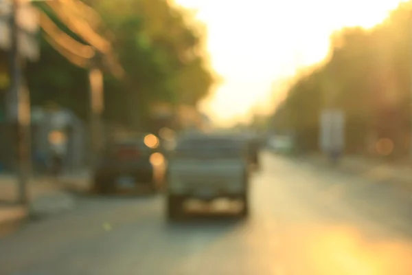 Wazig van auto in de stad — Stockfoto