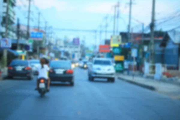 Wazig van auto in de stad — Stockfoto