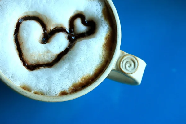 Vintage latte art heart coffee — Stock Photo, Image