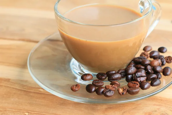 Hot kopi dengan kacang — Stok Foto