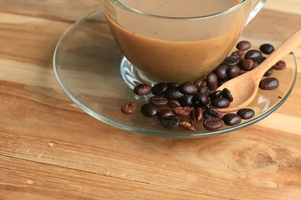 Hot kopi dengan kacang — Stok Foto