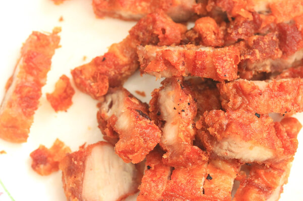 Streaky pork fried
