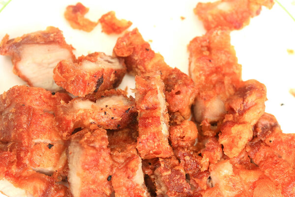 Streaky pork fried
