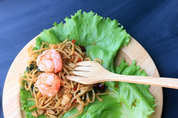 Garnelenspaghetti — Stockfoto