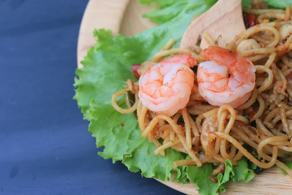 Garnelenspaghetti — Stockfoto