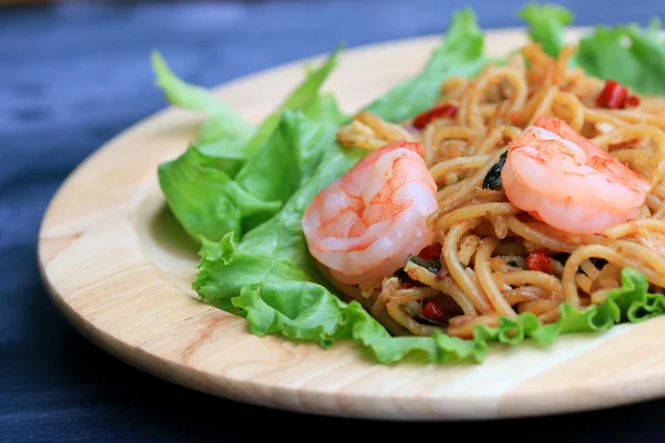 Garnelenspaghetti — Stockfoto