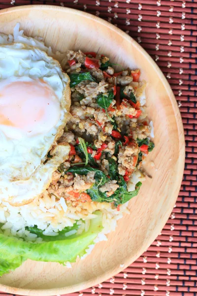Thai spicy food basil pork — Stock Photo, Image