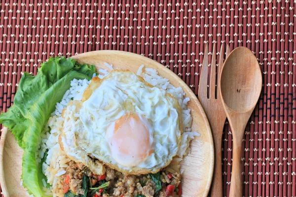 Thai spicy food basil pork — Stock Photo, Image