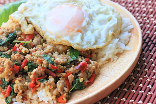 Thai spicy food basil pork — Stock Photo, Image