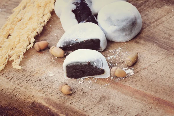 Mochi japanese dessert black sesame — Stock Photo, Image