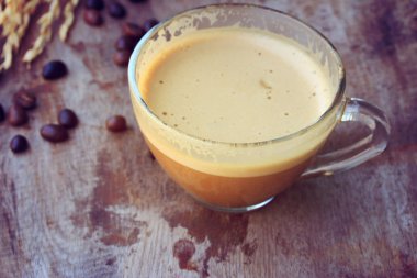 Sıcak kahve ile fasulye - vintage