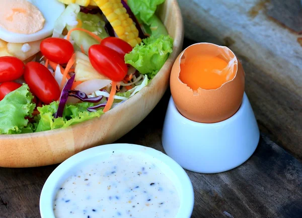 Vegetables salad eggs with mayonnaise — Stock Photo, Image