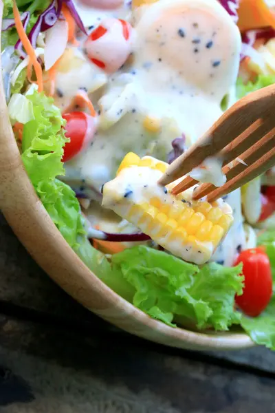 Groenten Salade eieren met mayonaise — Stockfoto