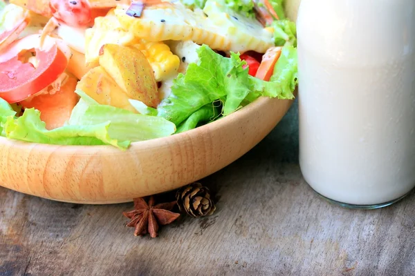 Vegetables salad eggs with mayonnaise — Stock Photo, Image