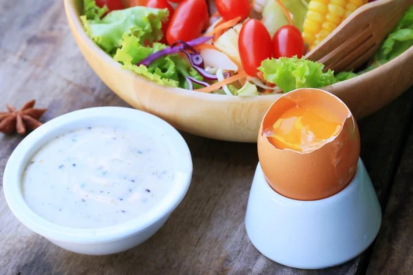 Vegetables salad eggs with mayonnaise — Stock Photo, Image