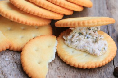 Ton balıklı salata ile kraker