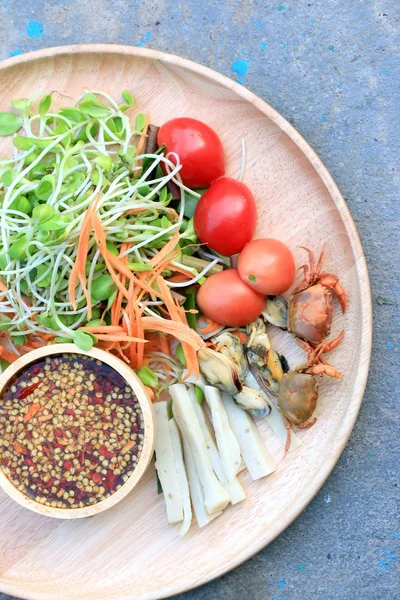 Salade épicée jeune tournesol vert semis - asia food — Photo