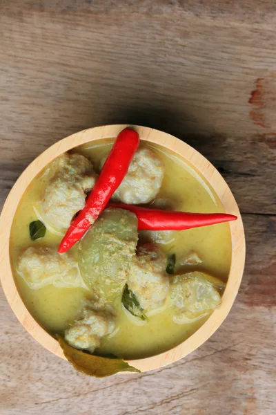 Taste of green curry coconut milk — Stock Photo, Image