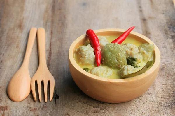 Taste of green curry coconut milk — Stock Photo, Image