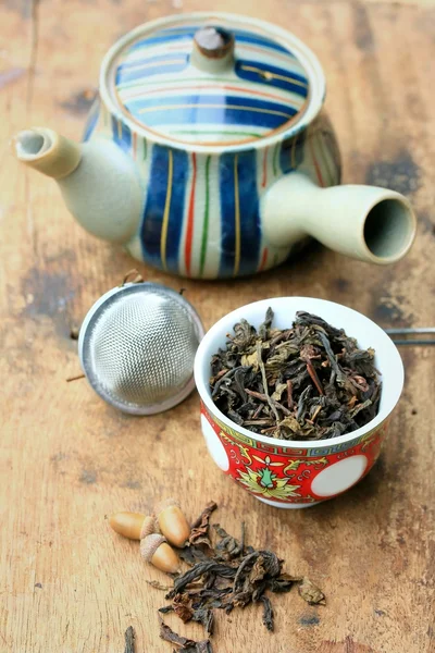 Ahşap vintage çay — Stok fotoğraf