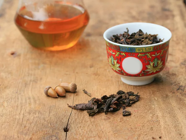 Tea on wood vintage — Stock Photo, Image