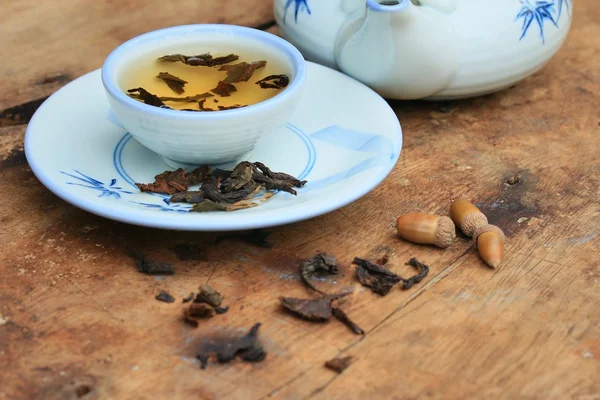 Tea on wood vintage — Stock Photo, Image