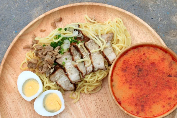 Spicy pork ramen soup - Japanese food — Stock Photo, Image