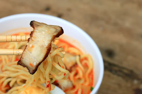 Spicy pork ramen soup - Japanese food — Stock Photo, Image