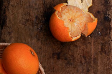 ahşap vintage turuncu meyve