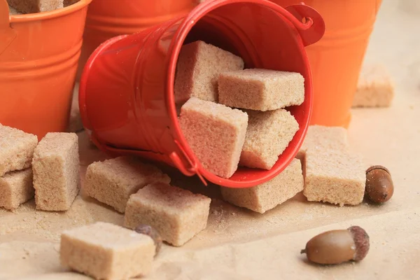 Heap sugar cubes on natural — Stock Photo, Image