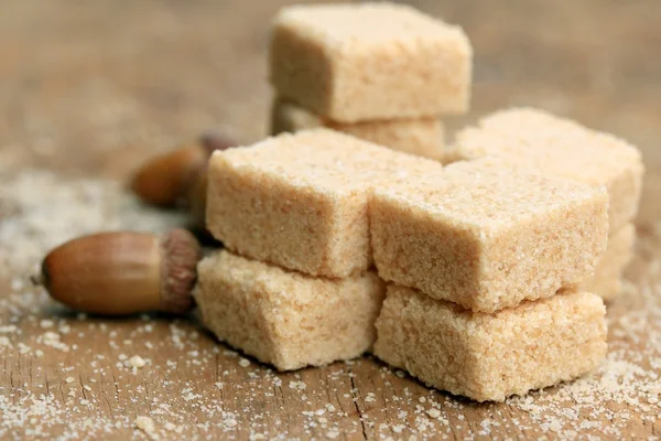 Heap sugar cubes on natural — Stock Photo, Image