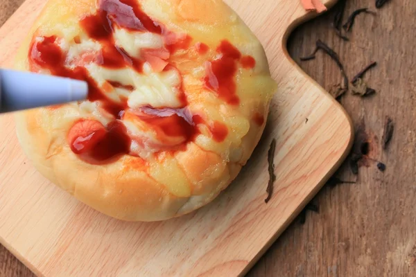 Mini sausage pizza — Stock Photo, Image