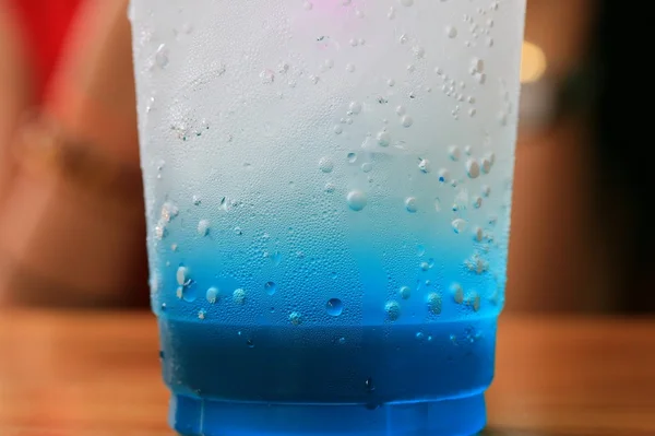 Mix blue water soda with lemon — Stock Photo, Image