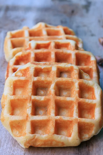 Tasty sweet waffle with red bean — Stock Photo, Image