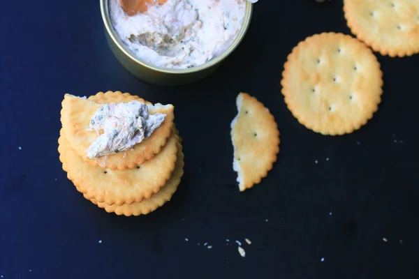 Leckere Thunfisch-Cracker — Stockfoto