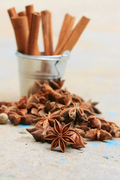 Star anise and cinnamon — Stock Photo, Image