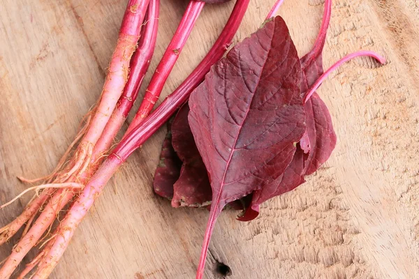 ahşap bir vintage üzerinde kırmızı ıspanak