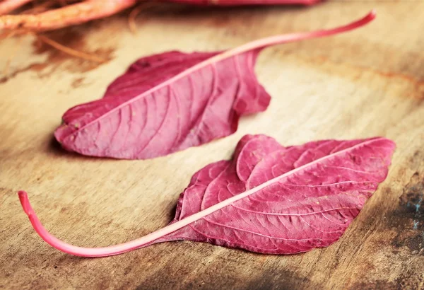 ahşap bir vintage üzerinde kırmızı ıspanak