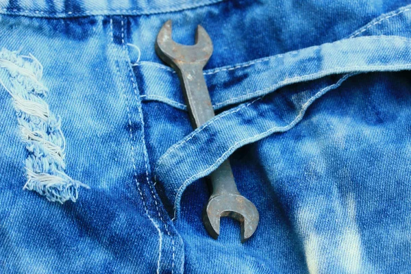 Vintage jeans achtergrond en hulpprogramma 's — Stockfoto