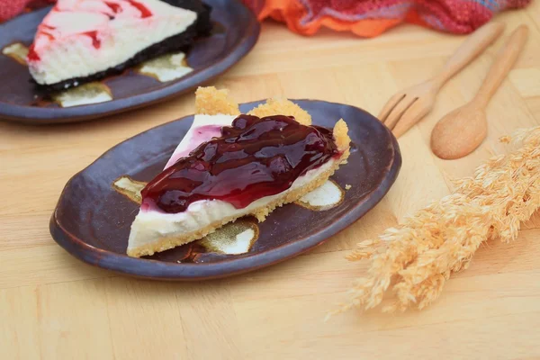 Blaubeerkäsekuchen — Stockfoto