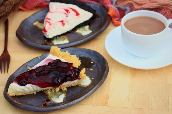 Blaubeerkäsekuchen — Stockfoto