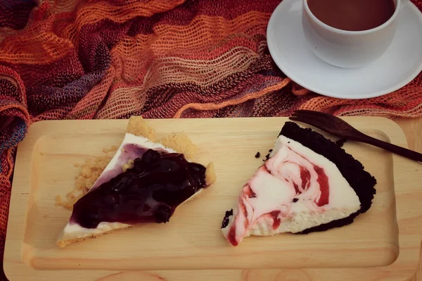 Blaubeerkäsekuchen — Stockfoto