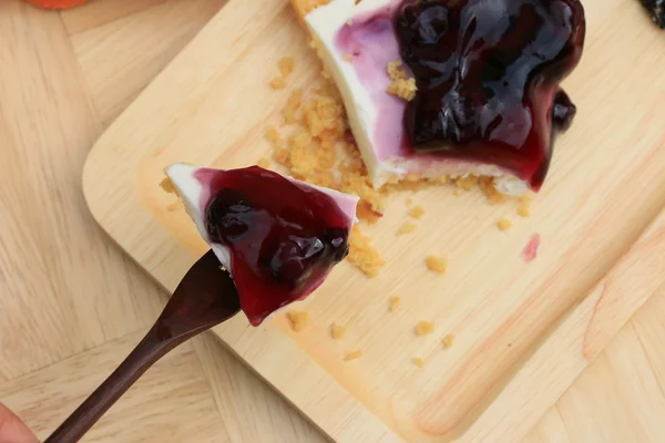 Blaubeerkäsekuchen — Stockfoto