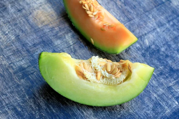 Mix fresh green and orange melon — Stock Photo, Image