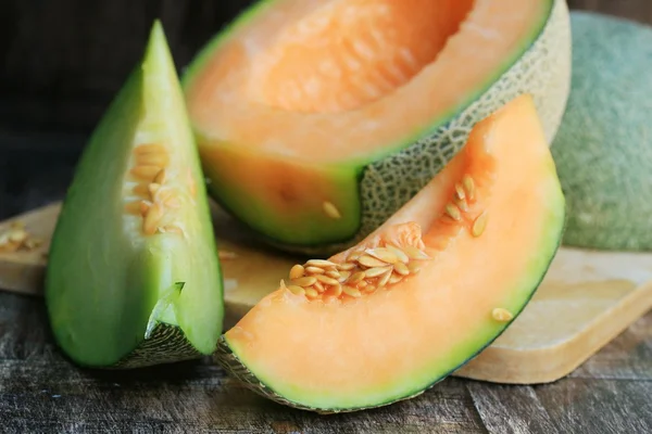 Mescolare melone fresco verde e arancio — Foto Stock