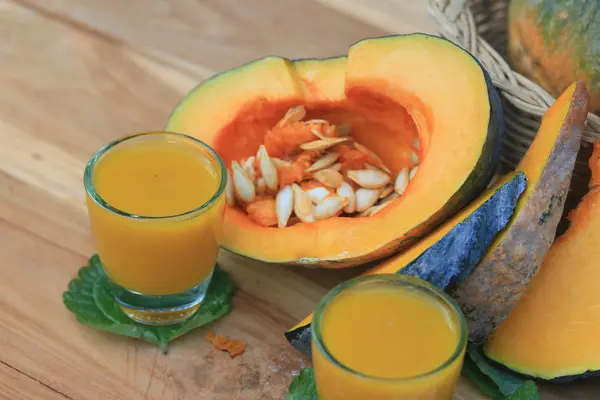 Pumpkin juice with seed — Stock Photo, Image