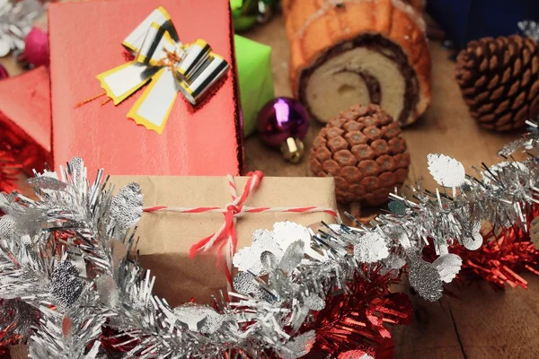 Bolo de chocolate yule log — Fotografia de Stock